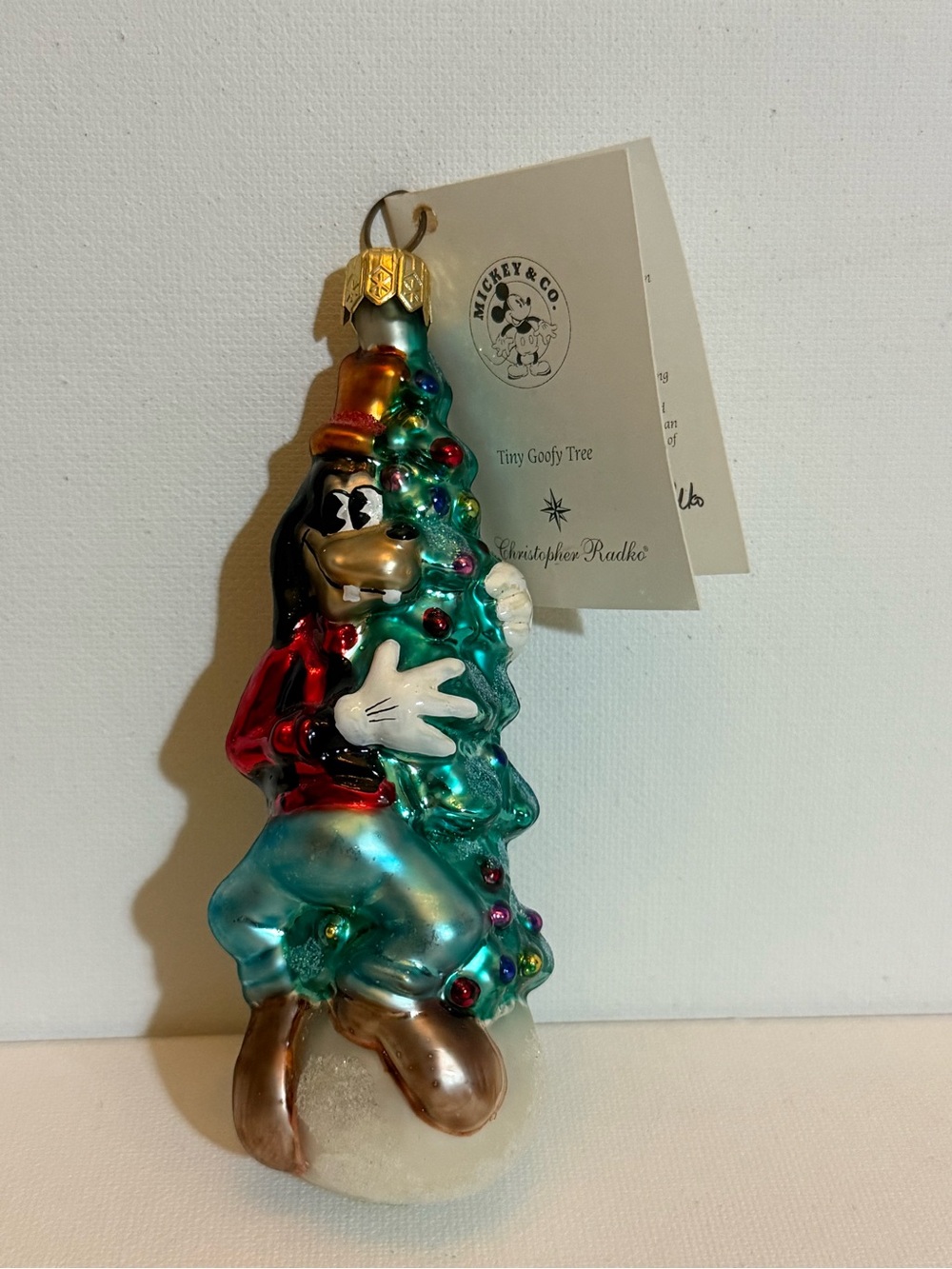 Christopher Radko Disney Goofy Glass Christmas Tree Hanging Ornament - No Box